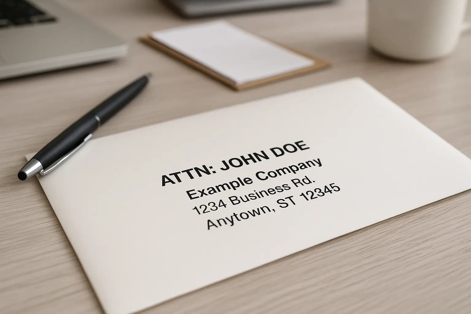 How to write an ATTN attention line on an envelope