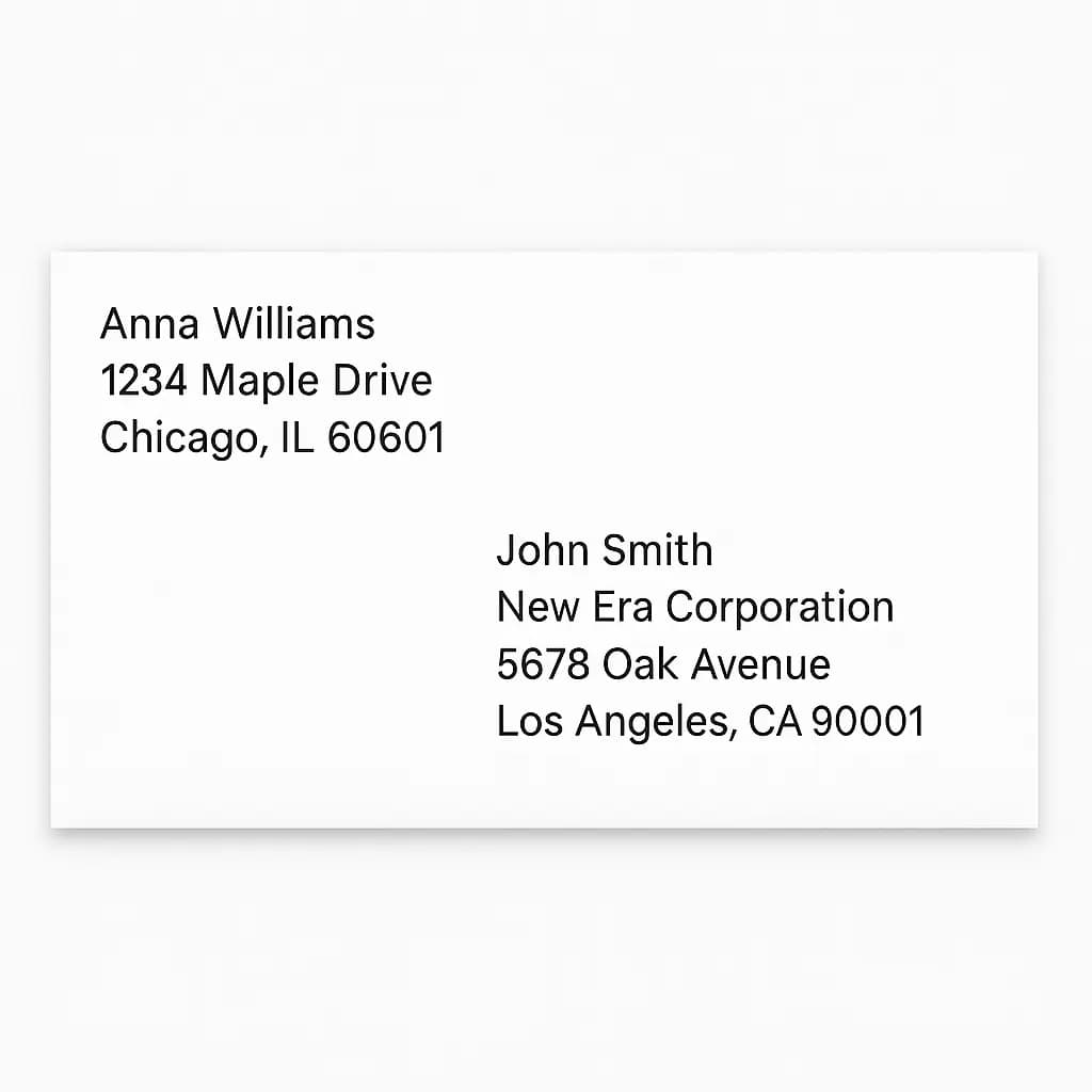 Example of correctly addressed business letter with ATTN line and company name