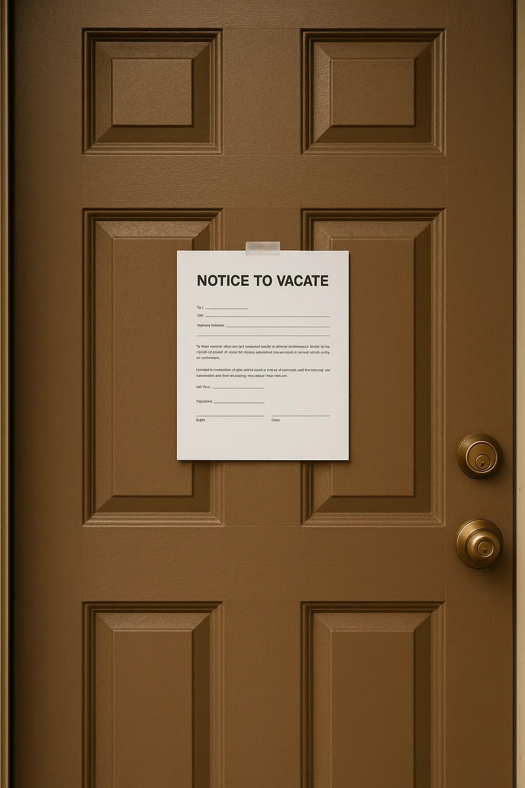 Notice to vacate letter being sent by certified mail