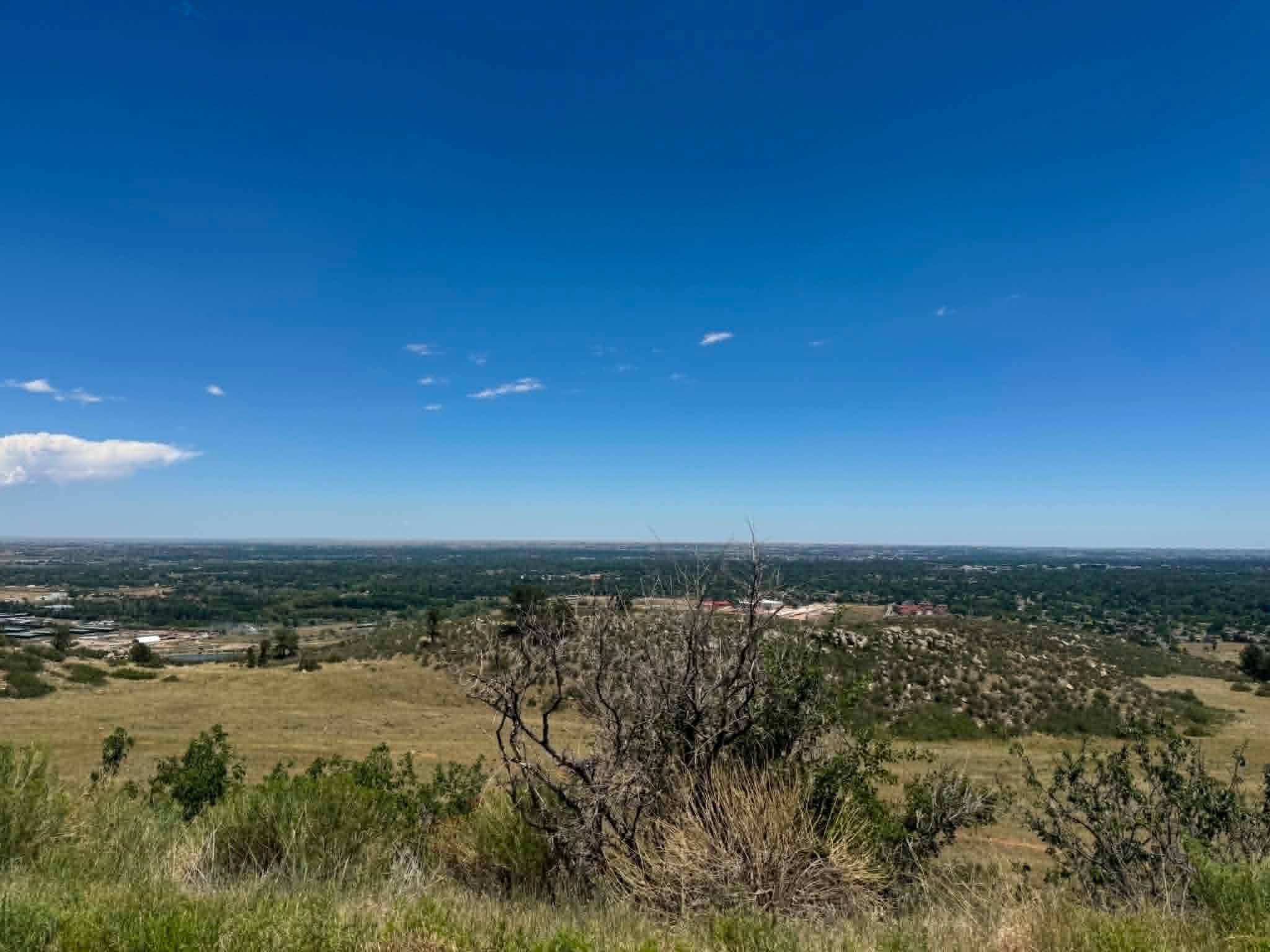 Open landscape beyond a rural area