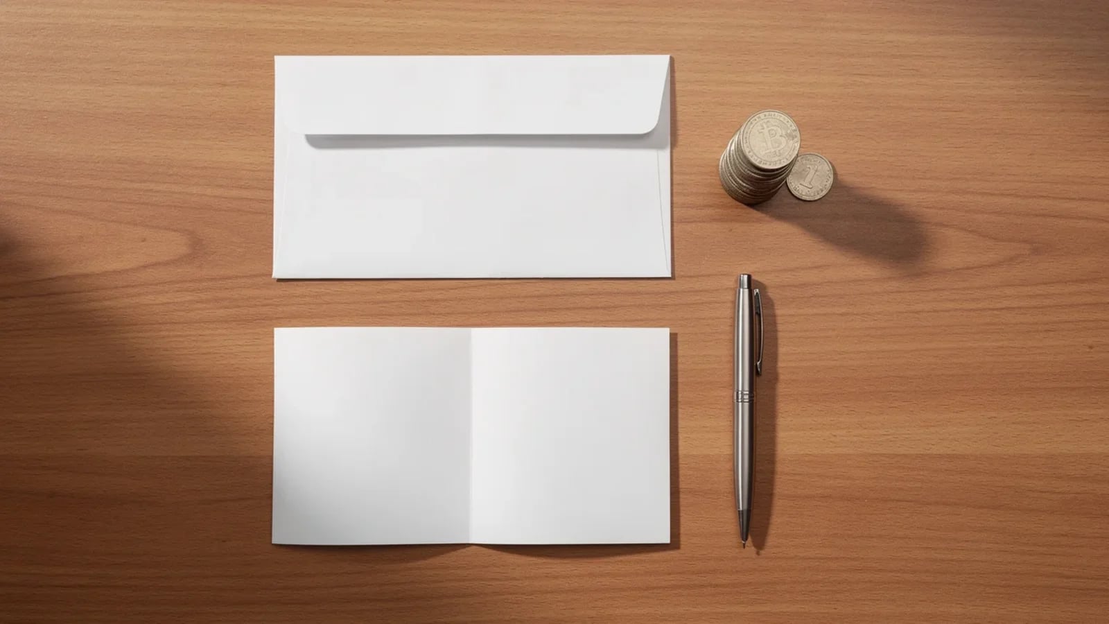 Illustration of a pay for delete letter scene with a sealed envelope, coins, and a clean report card graphic with one mark lifting away
