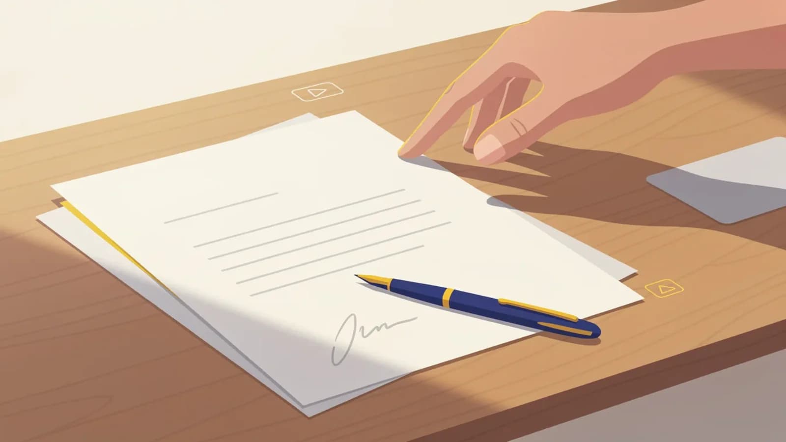 Signed authorization letter on a desk with a pen - free template and writing guide