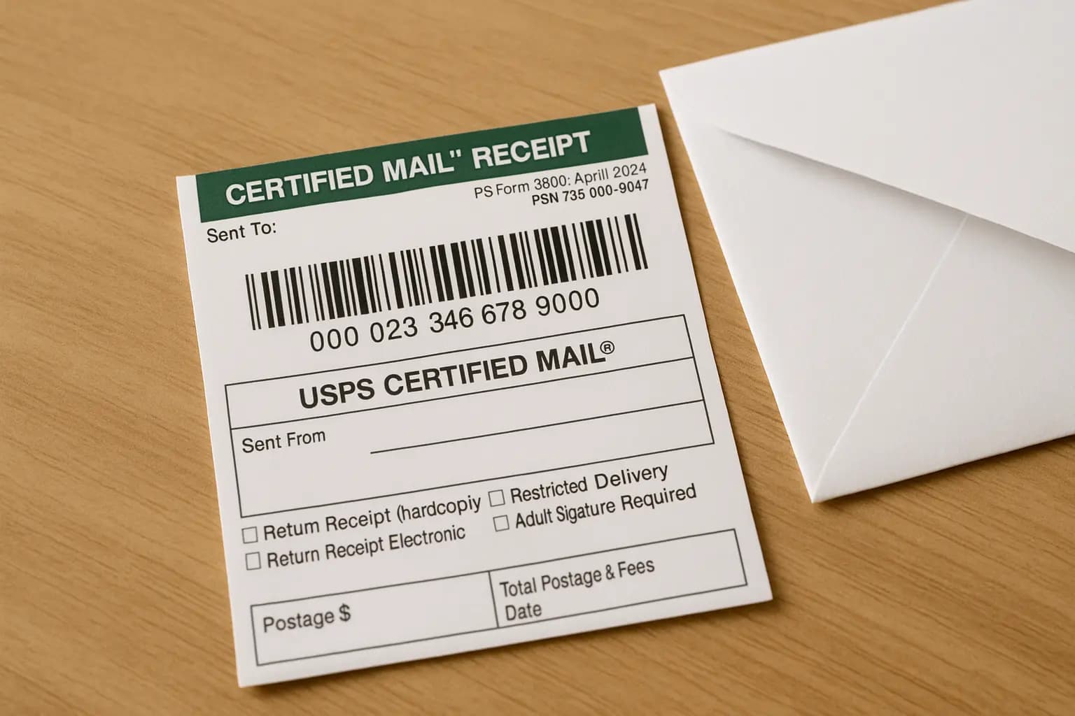 How to Fill Out PS Form 3800 (Certified Mail Receipt) - Step-by-step guide with examples