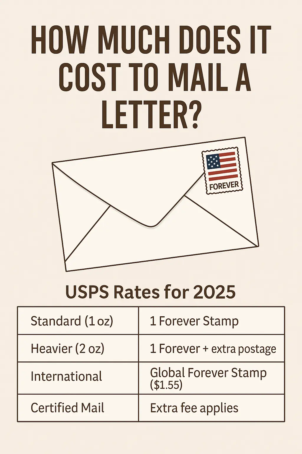 2025 USPS Postage Rates How Much Does It Cost to Mail a Letter?