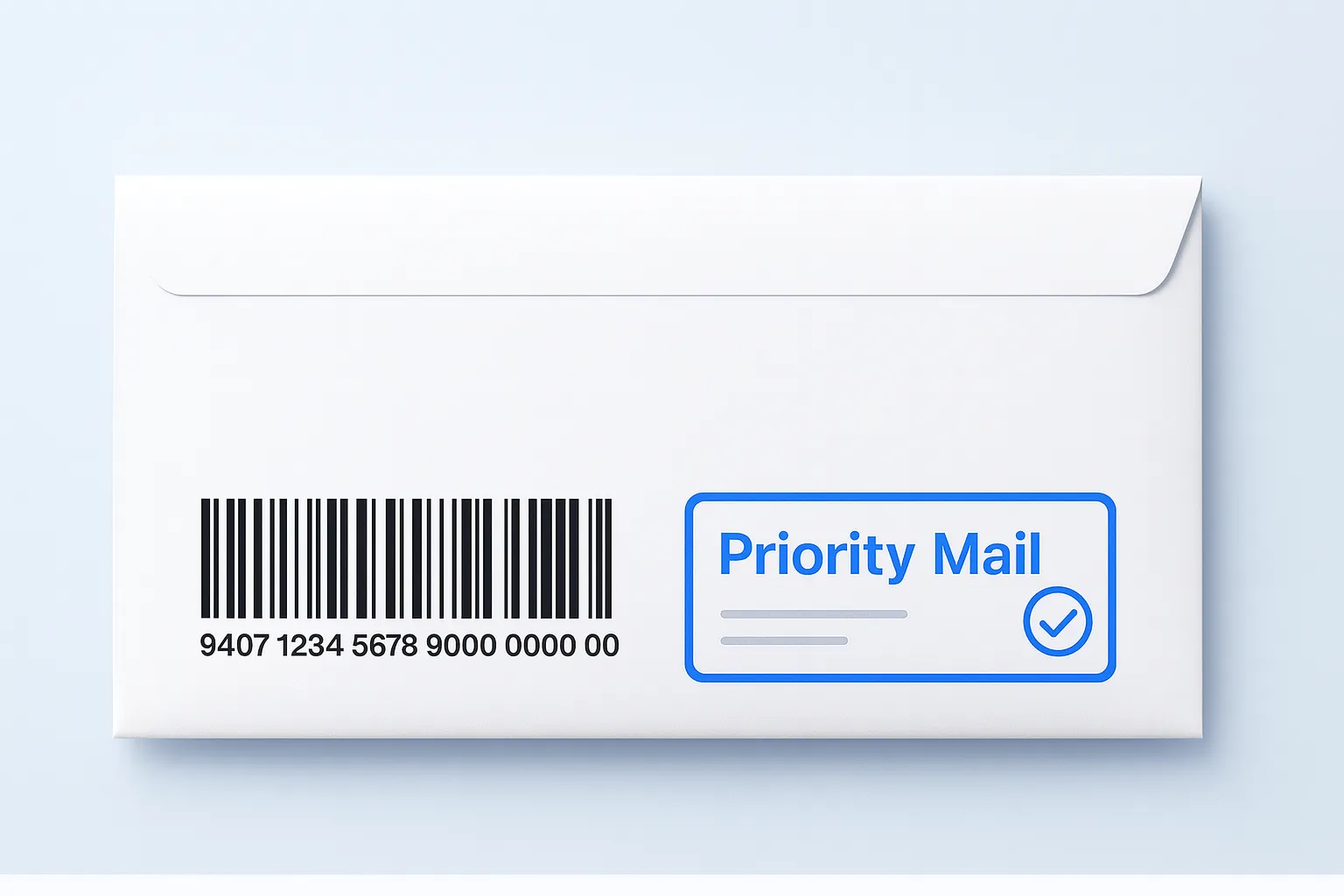 USPS Priority Mail envelope with tracking